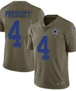 Nike Cowboys #4 Dak Prescott Olive Men's Stitched NFL Limited 2017 Salute To Service Jersey