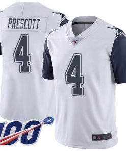 Nike Cowboys #4 Dak Prescott White Men's Stitched NFL Limited Rush 100th Season Jersey