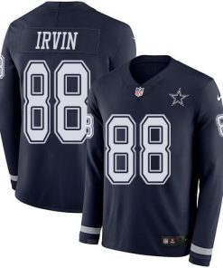 Nike Cowboys #88 Michael Irvin Navy Blue Team Color Men's Stitched NFL Limited Therma Long Sleeve Jersey