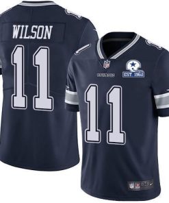 Nike Dallas Cowboys #11 Cedrick Wilson Navy Blue Team Color Men's Stitched With Established In 1960 Patch NFL Vapor Untouchable Limited Jersey Men's
