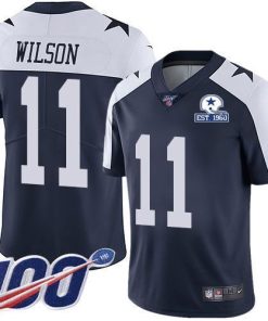 Nike Dallas Cowboys #11 Cedrick Wilson Navy Blue Thanksgiving Men's Stitched With Established In 1960 Patch NFL 100th Season Vapor Untouchable Limited Thro
