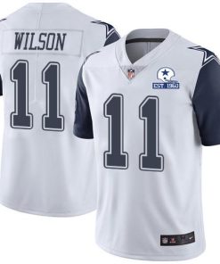 Nike Dallas Cowboys #11 Cedrick Wilson White Men's Stitched With Established In 1960 Patch NFL Limited Rush Jersey Men's