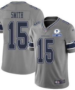 Nike Dallas Cowboys #15 Devin Smith Gray Men's Stitched With Established In 1960 Patch NFL Limited Inverted Legend Jersey Men's