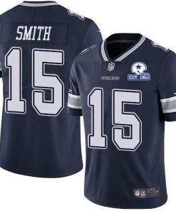 Nike Dallas Cowboys #15 Devin Smith Navy Blue Team Color Men's Stitched With Established In 1960 Patch NFL Vapor Untouchable Limited Jersey Men's