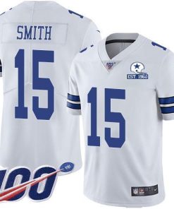 Nike Dallas Cowboys #15 Devin Smith White Men's Stitched With Established In 1960 Patch NFL 100th Season Vapor Untouchable Limited Jersey Men's