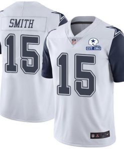 Nike Dallas Cowboys #15 Devin Smith White Men's Stitched With Established In 1960 Patch NFL Limited Rush Jersey Men's