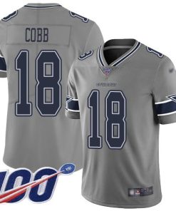 Nike Dallas Cowboys #18 Randall Cobb Gray Men's Stitched NFL Limited Inverted Legend 100th Season Jersey Men's