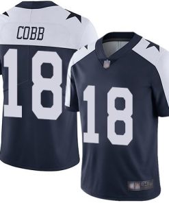 Nike Dallas Cowboys #18 Randall Cobb Navy Blue Thanksgiving Men's Stitched NFL Vapor Untouchable Limited Throwback Jersey Men's