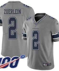 Nike Dallas Cowboys #2 Greg Zuerlein Gray Men's Stitched NFL Limited Inverted Legend 100th Season Jersey Men's
