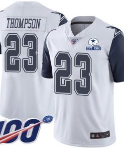 Nike Dallas Cowboys #23 Darian Thompson White Men's Stitched With Established In 1960 Patch NFL Limited Rush 100th Season Jersey Men's