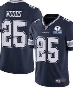 Nike Dallas Cowboys #25 Xavier Woods Navy Blue Team Color Men's Stitched With Established In 1960 Patch NFL Vapor Untouchable Limited Jersey Men's