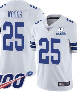 Nike Dallas Cowboys #25 Xavier Woods White Men's Stitched With Established In 1960 Patch NFL 100th Season Vapor Untouchable Limited Jersey Men's