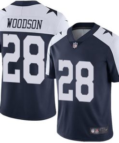 Nike Dallas Cowboys #28 Darren Woodson Navy Blue Thanksgiving Men's Stitched NFL Vapor Untouchable Limited Throwback Jersey Men's