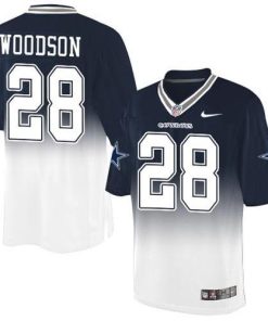 Nike Dallas Cowboys #28 Darren Woodson Navy Blue/White Men's Stitched NFL Elite Fadeaway Fashion Jersey Men's