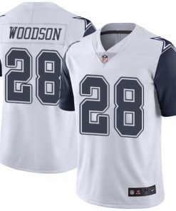 Nike Dallas Cowboys #28 Darren Woodson White Men's Stitched NFL Limited Rush Jersey Men's