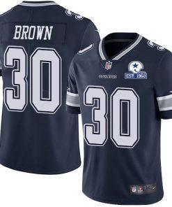 Nike Dallas Cowboys #30 Anthony Brown Navy Blue Team Color Men's Stitched With Established In 1960 Patch NFL Vapor Untouchable Limited Jersey Men's