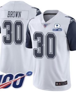 Nike Dallas Cowboys #30 Anthony Brown White Men's Stitched With Established In 1960 Patch NFL Limited Rush 100th Season Jersey Men's