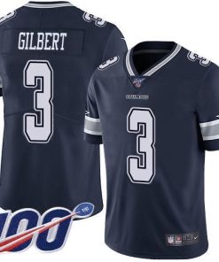 Nike Dallas Cowboys #3 Garrett Gilbert Navy Blue Team Color Men's Stitched NFL 100th Season Vapor Untouchable Limited Jersey Men's
