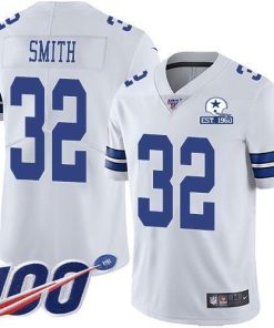 Nike Dallas Cowboys #32 Saivion Smith White Men's Stitched With Established In 1960 Patch NFL 100th Season Vapor Untouchable Limited Jersey Men's