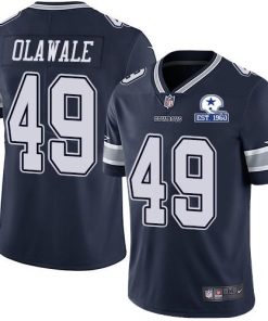 Nike Dallas Cowboys #49 Jamize Olawale Navy Blue Team Color Men's Stitched With Established In 1960 Patch NFL Vapor Untouchable Limited Jersey Men's