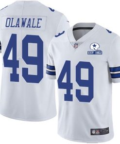 Nike Dallas Cowboys #49 Jamize Olawale White Men's Stitched With Established In 1960 Patch NFL Vapor Untouchable Limited Jersey Men's