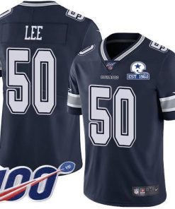 Nike Dallas Cowboys #50 Sean Lee Navy Blue Team Color Men's Stitched With Established In 1960 Patch NFL 100th Season Vapor Untouchable Limited Jersey Men's