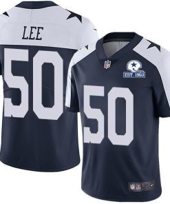 Nike Dallas Cowboys #50 Sean Lee Navy Blue Thanksgiving Men's Stitched With Established In 1960 Patch NFL Vapor Untouchable Limited Throwback Jersey Men's