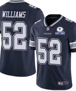 Nike Dallas Cowboys #52 Connor Williams Navy Blue Team Color Men's Stitched With Established In 1960 Patch NFL Vapor Untouchable Limited Jersey Men's