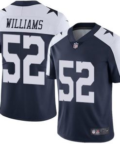 Nike Dallas Cowboys #52 Connor Williams Navy Blue Thanksgiving Men's Stitched NFL Vapor Untouchable Limited Throwback Jersey Men's