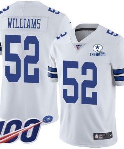 Nike Dallas Cowboys #52 Connor Williams White Men's Stitched With Established In 1960 Patch NFL 100th Season Vapor Untouchable Limited Jersey Men's