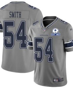 Nike Dallas Cowboys #54 Jaylon Smith Gray Men's Stitched With Established In 1960 Patch NFL Limited Inverted Legend Jersey Men's