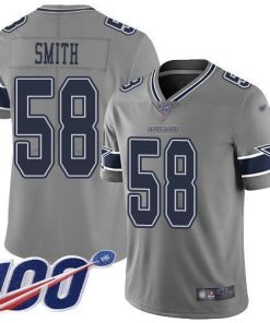 Nike Dallas Cowboys #58 Aldon Smith Gray Men's Stitched NFL Limited Inverted Legend 100th Season Jersey Men's