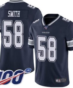 Nike Dallas Cowboys #58 Aldon Smith Navy Blue Team Color Men's Stitched NFL 100th Season Vapor Untouchable Limited Jersey Men's