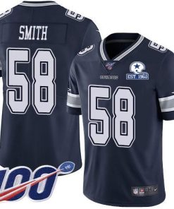 Nike Dallas Cowboys #58 Aldon Smith Navy Blue Team Color Men's Stitched With Established In 1960 Patch NFL 100th Season Vapor Untouchable Limited Jersey Me