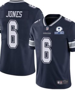 Nike Dallas Cowboys #6 Chris Jones Navy Blue Team Color Men's Stitched With Established In 1960 Patch NFL Vapor Untouchable Limited Jersey Men's