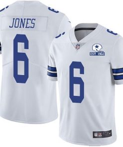 Nike Dallas Cowboys #6 Chris Jones White Men's Stitched With Established In 1960 Patch NFL Vapor Untouchable Limited Jersey Men's