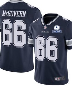 Nike Dallas Cowboys #66 Connor McGovern Navy Blue Team Color Men's Stitched With Established In 1960 Patch NFL Vapor Untouchable Limited Jersey Men's