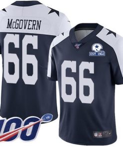 Nike Dallas Cowboys #66 Connor McGovern Navy Blue Thanksgiving Men's Stitched With Established In 1960 Patch NFL 100th Season Vapor Untouchable Limited Thr