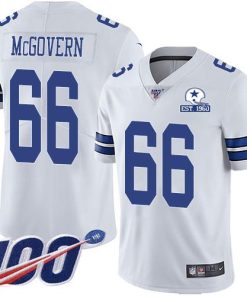 Nike Dallas Cowboys #66 Connor McGovern White Men's Stitched With Established In 1960 Patch NFL 100th Season Vapor Untouchable Limited Jersey Men's