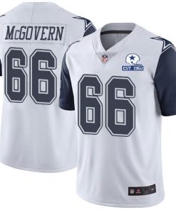 Nike Dallas Cowboys #66 Connor McGovern White Men's Stitched With Established In 1960 Patch NFL Limited Rush Jersey Men's