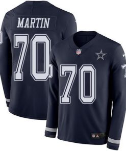 Nike Dallas Cowboys #70 Zack Martin Navy Blue Team Color Men's Stitched NFL Limited Therma Long Sleeve Jersey Men's