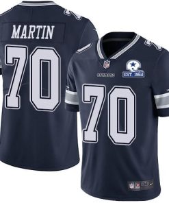 Nike Dallas Cowboys #70 Zack Martin Navy Blue Team Color Men's Stitched With Established In 1960 Patch NFL Vapor Untouchable Limited Jersey Men's