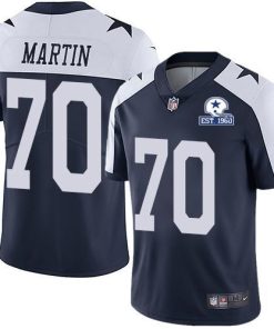 Nike Dallas Cowboys #70 Zack Martin Navy Blue Thanksgiving Men's Stitched With Established In 1960 Patch NFL Vapor Untouchable Limited Throwback Jersey Men
