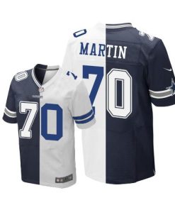 Nike Dallas Cowboys #70 Zack Martin Navy Blue/White Men's Stitched NFL Elite Split Jersey Men's