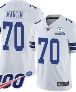 Nike Dallas Cowboys #70 Zack Martin White Men's Stitched With Established In 1960 Patch NFL 100th Season Vapor Untouchable Limited Jersey Men's