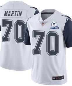 Nike Dallas Cowboys #70 Zack Martin White Men's Stitched With Established In 1960 Patch NFL Limited Rush Jersey Men's