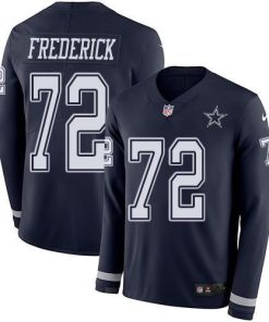 Nike Dallas Cowboys #72 Travis Frederick Navy Blue Team Color Men's Stitched NFL Limited Therma Long Sleeve Jersey Men's