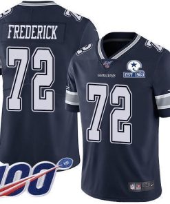 Nike Dallas Cowboys #72 Travis Frederick Navy Blue Team Color Men's Stitched With Established In 1960 Patch NFL 100th Season Vapor Untouchable Limited Jers