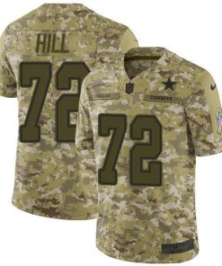 Nike Dallas Cowboys #72 Trysten Hill Camo Men's Stitched NFL Limited 2018 Salute To Service Jersey Men's
