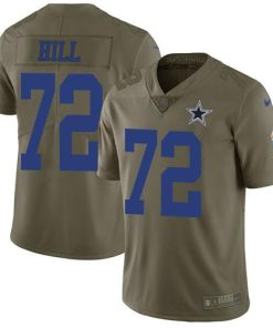 Nike Dallas Cowboys #72 Trysten Hill Olive Men's Stitched NFL Limited 2017 Salute To Service Jersey Men's